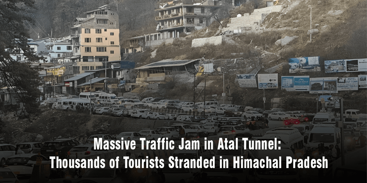 Massive Traffic Jam in Atal Tunnel, Tourists Stranded in Himachal Pradesh