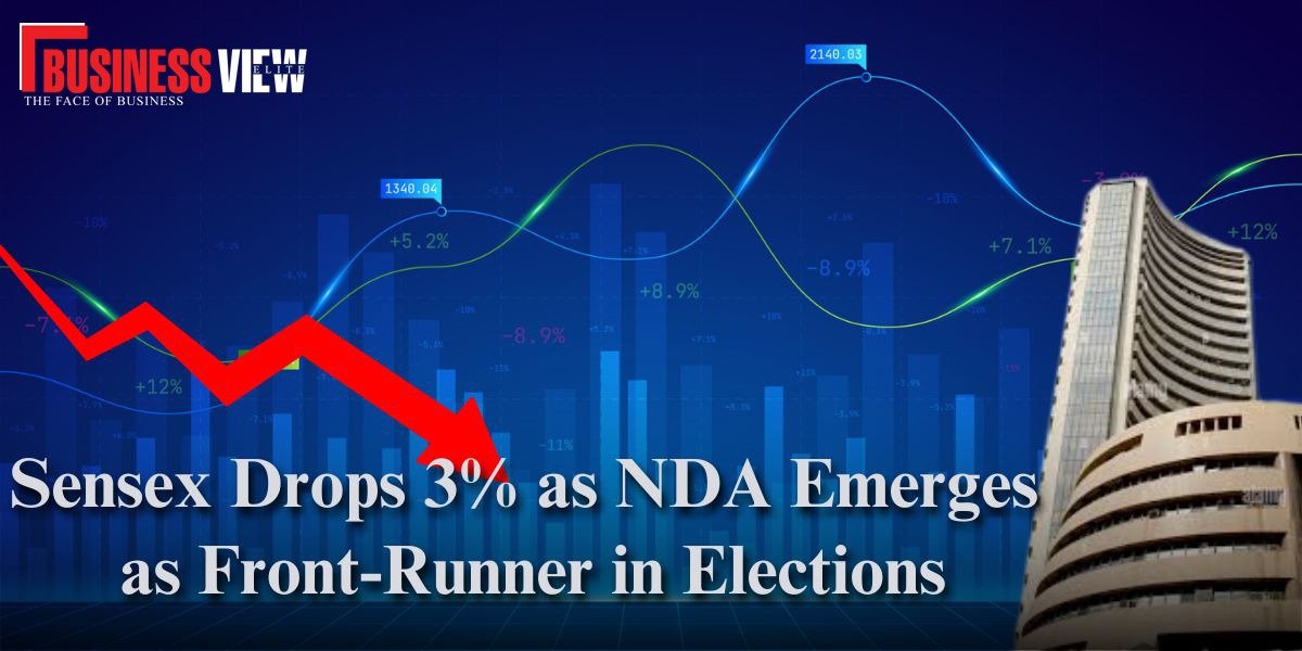Sensex Drops 3% as NDA Emerges as Front-Runner in Elections